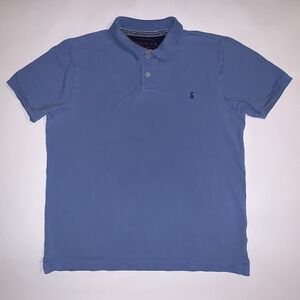 Joules Woody Polo Mens Large Blue Classic Fit Short Sleeve Cotton Pique Shirt